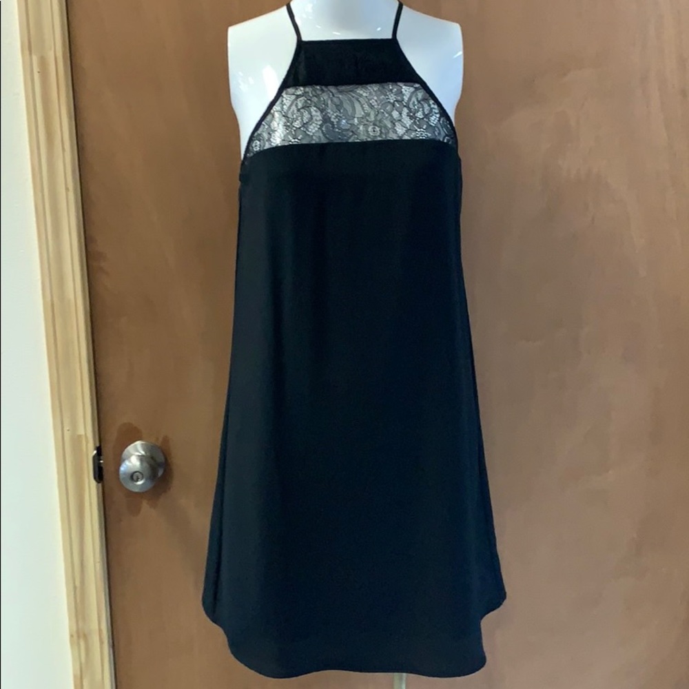 Lavender brown silk black dress
